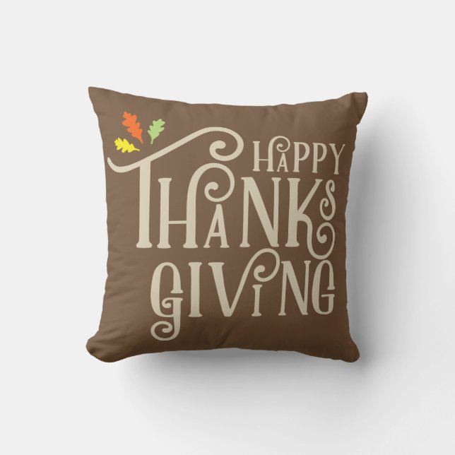 Höst löv för happy thanksgiving | kudde (Framsida)