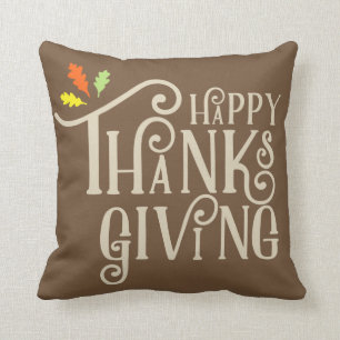 Höst löv för happy thanksgiving   kudde