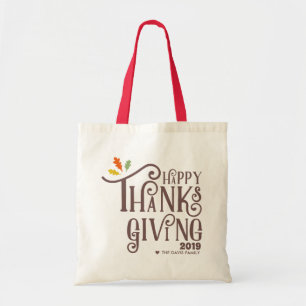 Höst löv för happy thanksgiving tygkasse