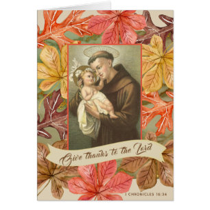 Höst löv för St Anthony Jesus Hälsningskort