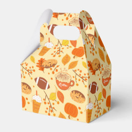 Höst löv fotbollen och Pumpkin Spice Mönster Presentaskar