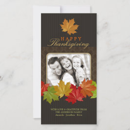 Höst löv fotokort för thanksgiving julkort