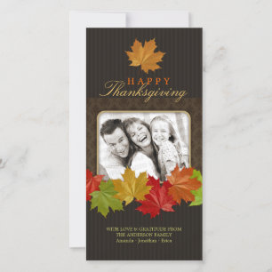 Höst löv fotokort för thanksgiving julkort