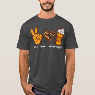 Höst löv Funny Peace Kärlek Pumpkin Spice Desig T Shirt