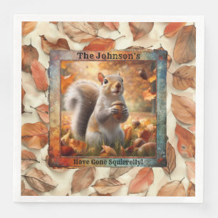 Höst löv Funny Squirrel Pappersservett