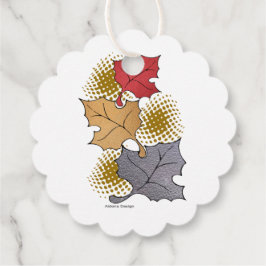 Höst löv gåvor etiketter