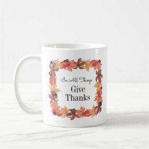 Höst löv Ge Tack, Thanksgiving Kaffemugg