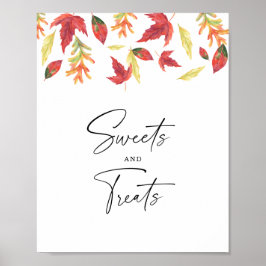 Höst löv - godis och behandlingar poster babydusch