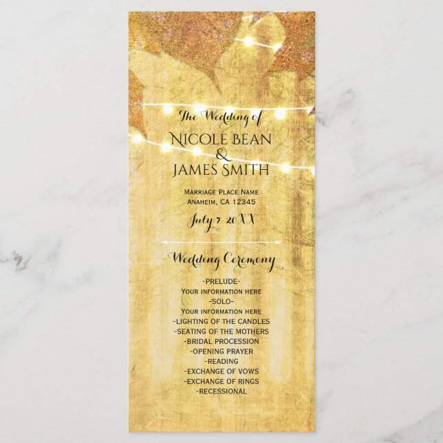 Höst löv Golden Autumn Rustic Skogen Program (Framsida)