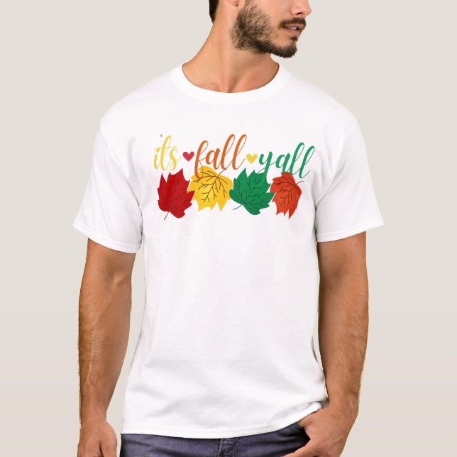 Höst löv grafik: T-shirt hösten (Framsida)