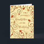 Höst löv Grandfather Birthday Kort<br><div class="desc">Födelsedag för farfar med fallfödelsedag med höst löv utformning och tankfull vers.</div>