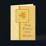 Höst löv Grandson Birthday Kort<br><div class="desc">Födelsedagskort för barnson med en födelsedagspresent med höst löv utformning och tankfull vers.</div>