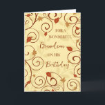 Höst löv Grandson Birthday Kort<br><div class="desc">Födelsedagskort för barnson med en födelsedagspresent med höst löv utformning och tankfull vers.</div>