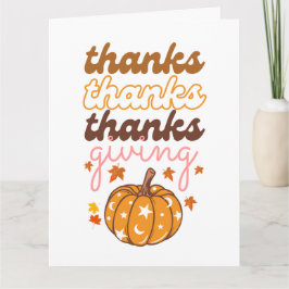 Höst löv Groovy Pumpkin Helgdag Thanksgiving Kort