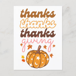 Höst löv Groovy Pumpkin Helgdag Thanksgiving Vykort