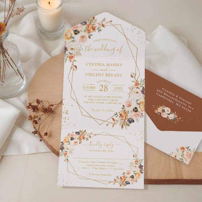 Höst löv Guld Blommigt Geometric Bröllop (Skapare uppladdad)