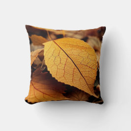 Höst löv gult brun vacker klassisk konst t kudde