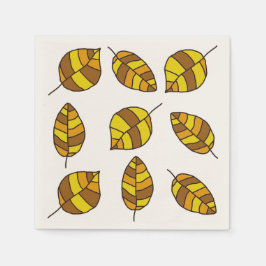 Höst löv Gult Löv Mönster vid Färg Pappersservett