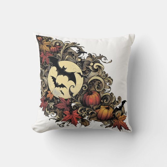 Höst löv. Halloween mönster. Kudde (Framsida)