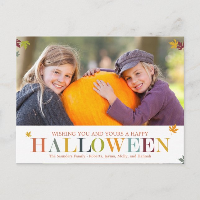 Höst löv Halloween-vykort Vykort (Framsida)