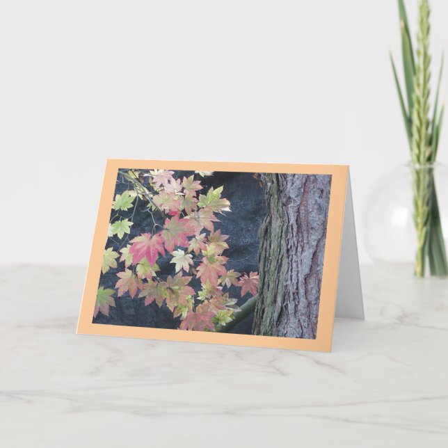 Höst löv hälsningskort kort (Framsida)