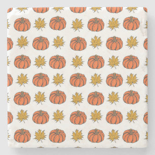 Höst löv: Hand-Drawn Pumpkin Mönster Stenunderlägg