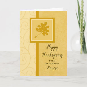 Höst löv Happy thanksgiving Fiancée Helgkort