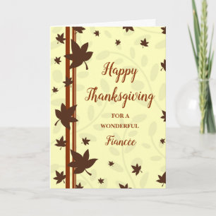 Höst löv Happy thanksgiving Fiancée Helgkort