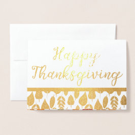 Höst löv Happy thanksgiving Folierat Kort