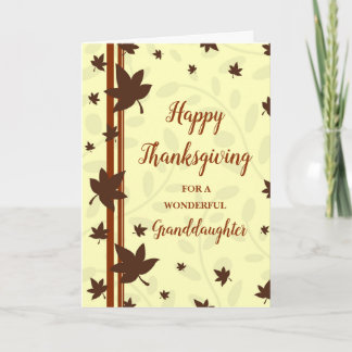Höst löv Happy thanksgiving Granddotter Helgkort