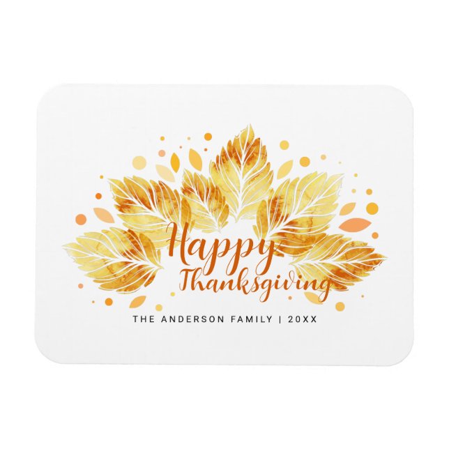 Höst löv Happy thanksgiving Helgdag Gift Magnet (Horisontell)