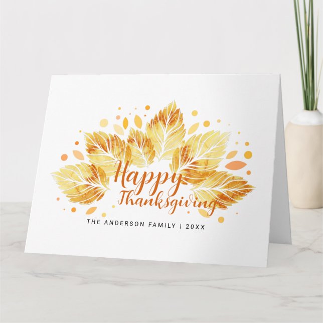 Höst löv Happy thanksgiving Helgdag Gift Tack Kort (Framsida)