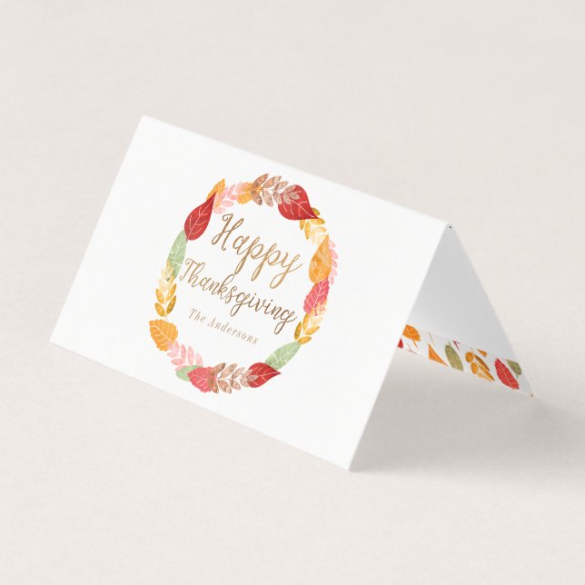 Höst löv Happy thanksgiving Kort (Framsida)