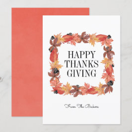 Höst löv Happy thanksgiving-kort Inbjudningar