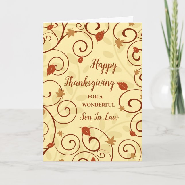Höst löv Happy thanksgiving son i juridik Helgkort (Framsida)