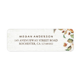 Höst löv Harvest Bröllop Returadress Etikett