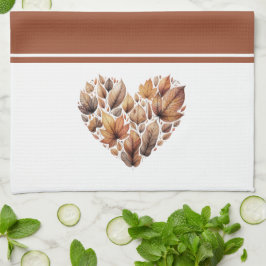 Höst löv Hjärtformade Kökshandduk