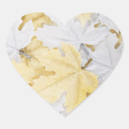 Höst löv hjärtformat klistermärke