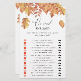 Höst löv - hon sa att hon sa möhippa-spel