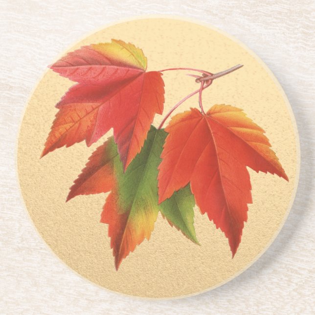 Höst löv Höst färger Maple Löv vid Guld Underlägg Sandsten (Framsidan)