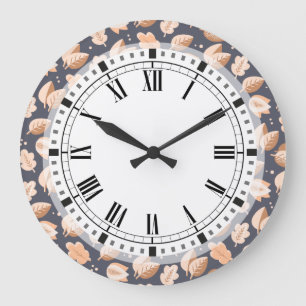 Höst löv höstmönster för elegant art déco stor klocka