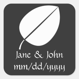 Höst löv i Black Sticker Fyrkantigt Klistermärke