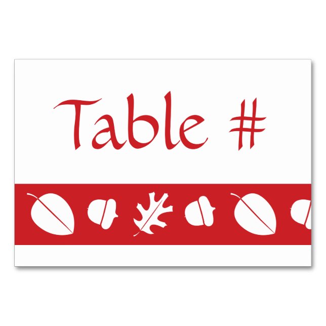 Höst löv i Cherry Bord Card Bordsnummer (Framsidan)