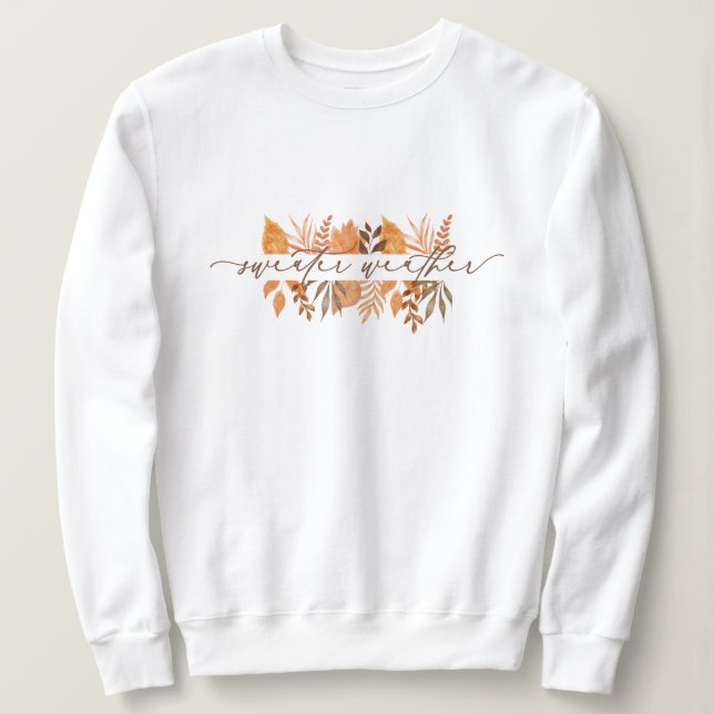 Höst löv i cute Sweater Weather | Vit T Shirt (Design framsida)