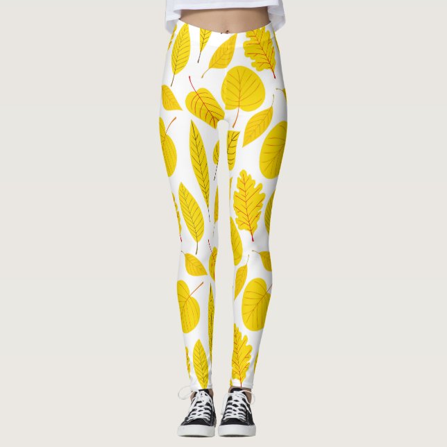 HÖST LÖV i GULT Leggings (Framsida)