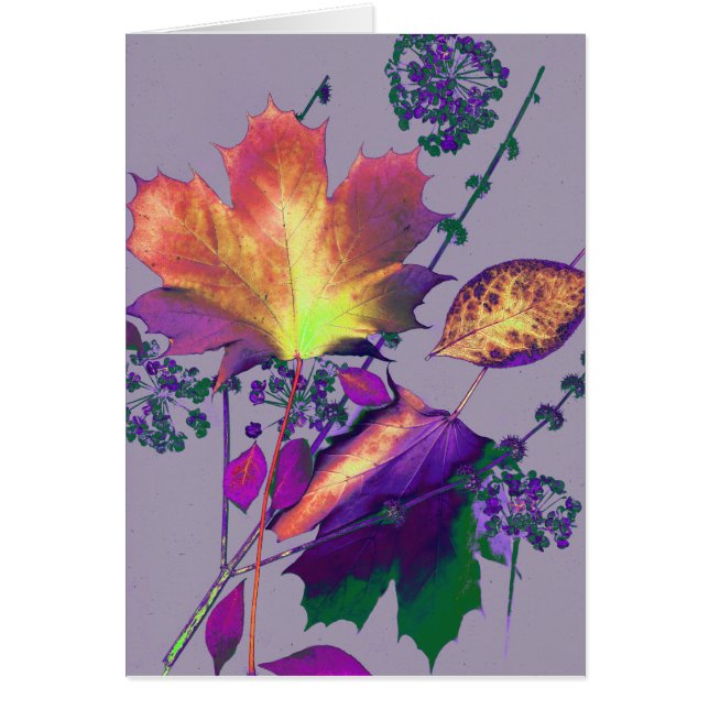 Höst löv i Lilac Hälsningskort (Framsidan)