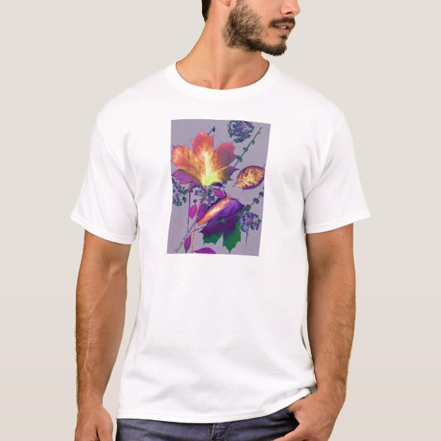 Höst löv i Lilac T-shirt (Framsida)