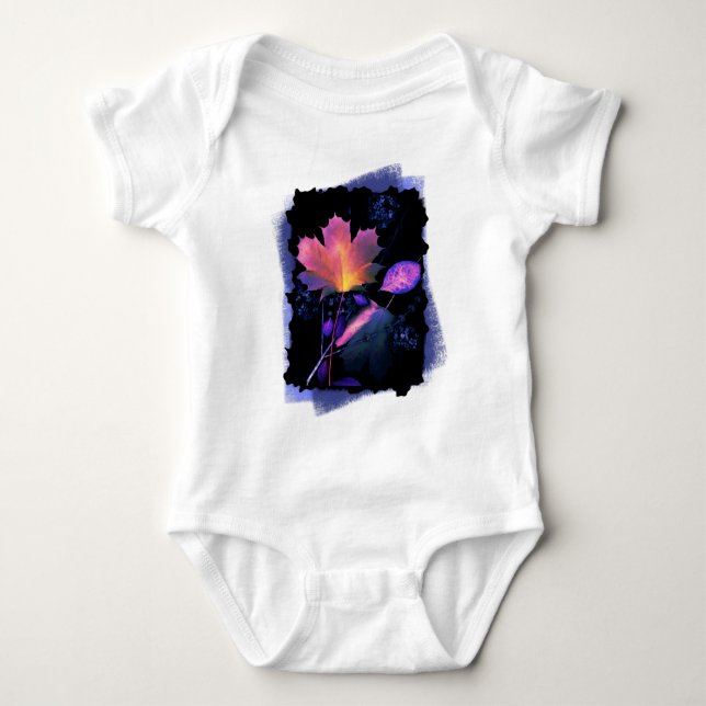 Höst löv i Neon och Blue Tee Shirt (Framsida)