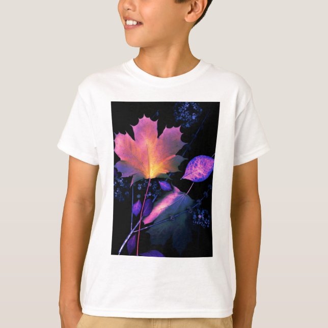 Höst löv i Neon T-shirt (Framsida)