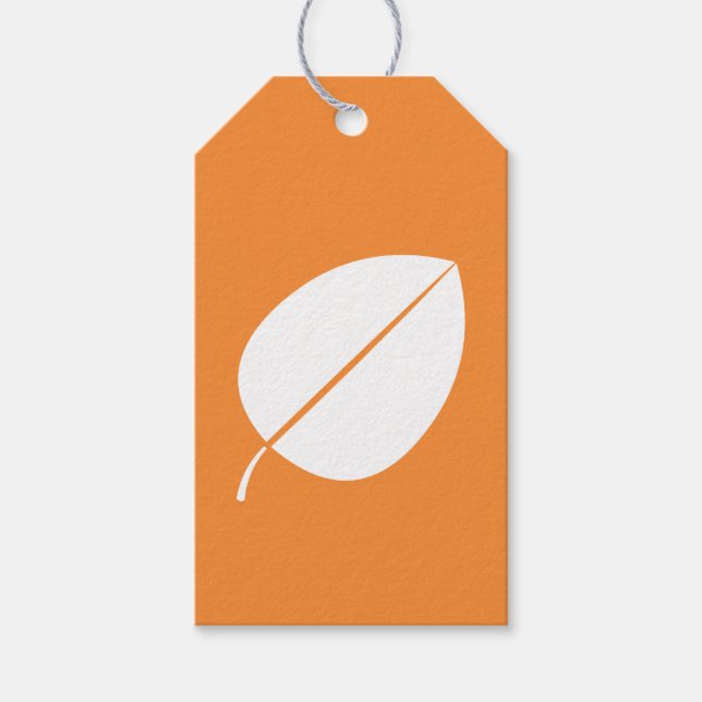 Höst löv i Orange Gift Märkre Presentetikett (Framsidan)